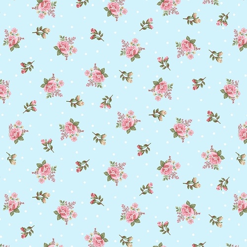 My Victorian Garden Blue Small Nosegay 3412-17 Quilting Fabric