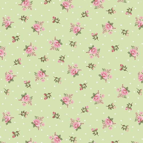 My Victorian Garden Green Small Nosegay 3412-66 Quilting Fabric