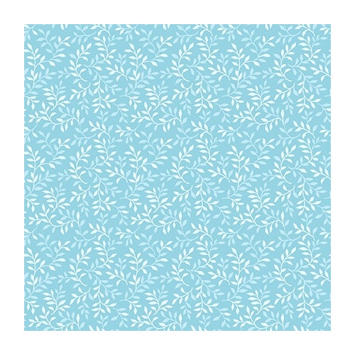 My Victorian Garden Lt Blue Packed Allover Leaf 3414-17 Quilting Fabric