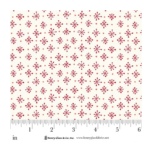 Scandinavian Holiday Mini Snowflakes Cream/Red 3454-48 Quilting Fabric 