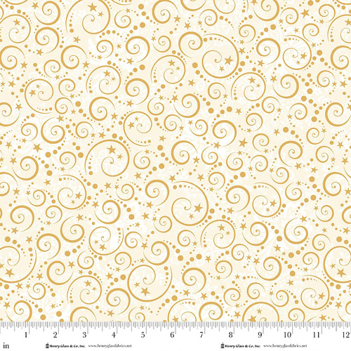 Scandinavian Holiday Swirls Cream 3456-44 Quilting Fabric 