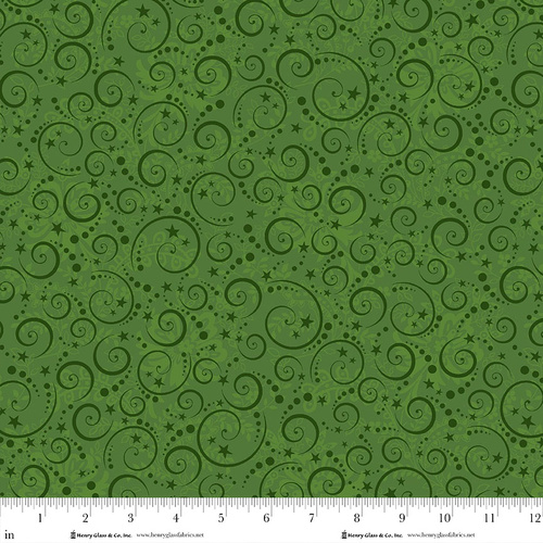 Scandinavian Holiday Swirls Green 3456-66 Quilting Fabric 