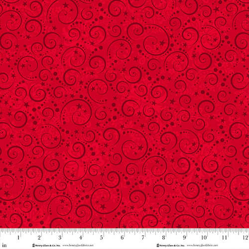 Scandinavian Holiday Swirls Red 3456-88 Quilting Fabric 