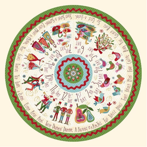Scandinavian Holiday Tree Skirt 3460P-44 Panel (Or Table Topper) 54" (137 cm)