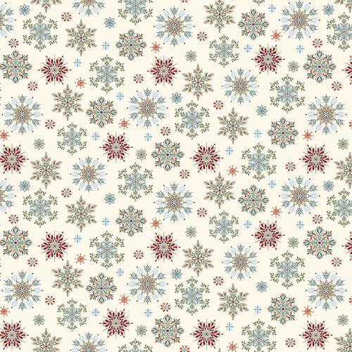 Nordic Holiday Village Snowflakes Cream 3605-11 Quilting Fabric