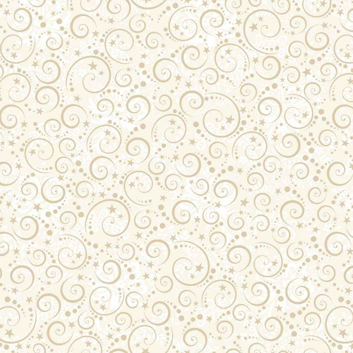 Nordic Holiday Village Mini Swirls Cream 3609-44 Quilting Fabric