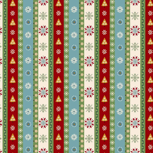 Nordic Holiday Village Mini Stripe 3611-17 Quilting Fabric
