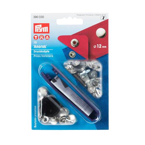 PRYM Non-Sew  Fasteners 12 MM SILVER