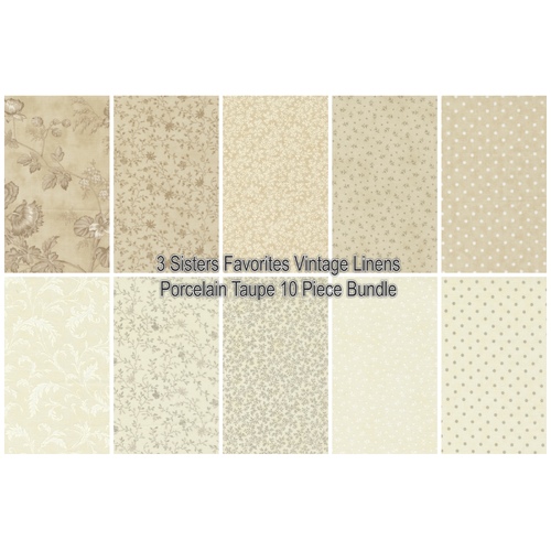 3 Sisters Fav Vintage Porcelain Taupe 10 Piece Special Bundle LAST ONE
