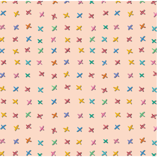 Sew Pretty 4052/52CREAMSICLE - Cross Stitch Creamsicle Patchwork Fabric