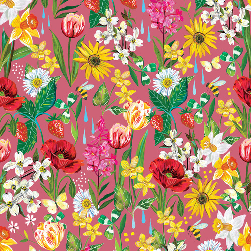 A Wildflower Heart Lydia's Meadow Rose 4075/0824 Quilting Fabric