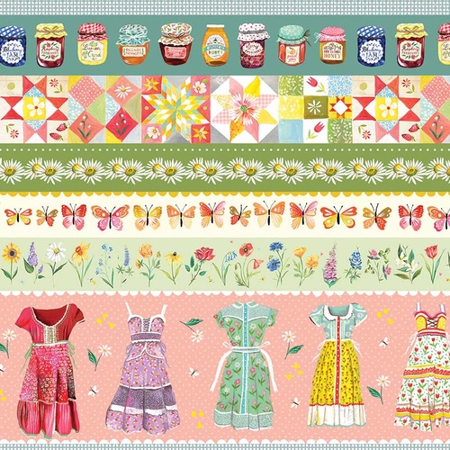 A Prairie Heart Stripe Multi 4172/2899 Quilting Fabric