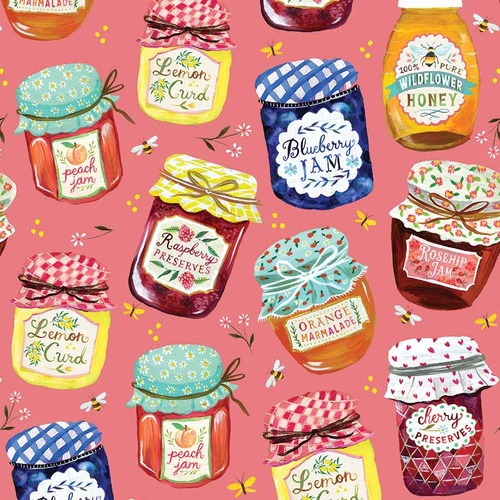 A Prairie Heart Jam Jars Peach 4172/3027 Quilting Fabric