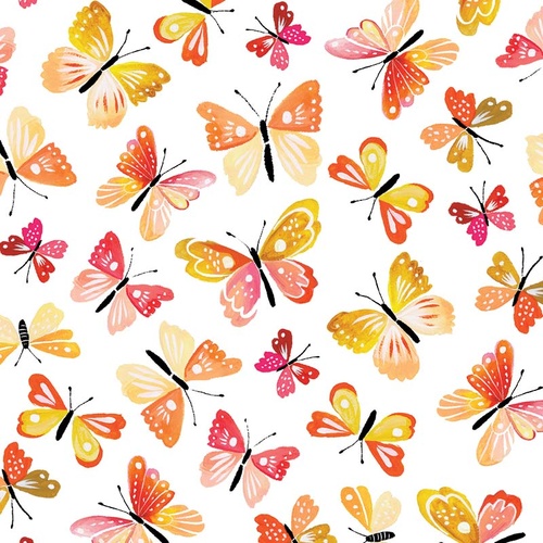 A Prairie Heart Rustic Flutter Peach White 4172/3425 Quilting Fabric
