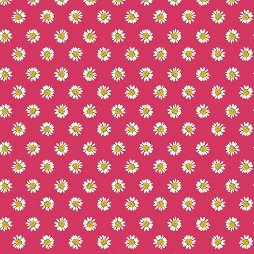  A Prairie Heart Dainty Daisy Dark Pink 4172/3523 Quilting Fabric