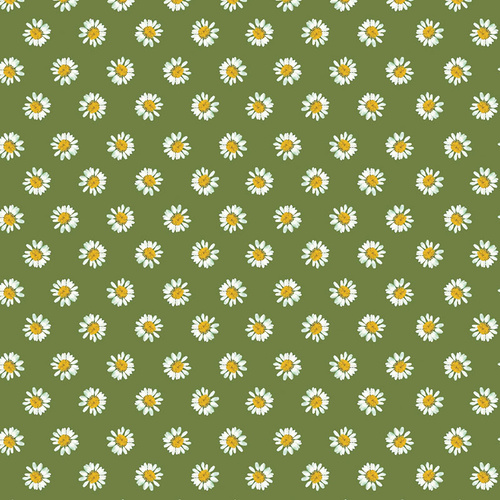 A Prairie Heart Dainty Daisy Dark Fern 4172/3545 Quilting Fabric