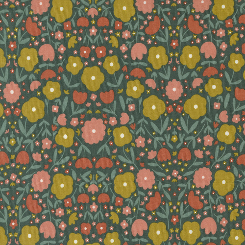 Imaginary Flowers Peppy Petals Spruce 48382 16 Quilting Fabric 