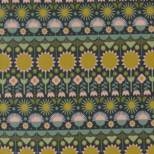 Imaginary Flowers What If Florals Stripe Ebony 4838321 Quilting Fabric 