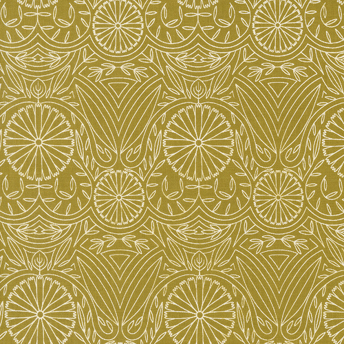 Imaginary Flowers Damask Golden 48385 17 Quilting Fabric 