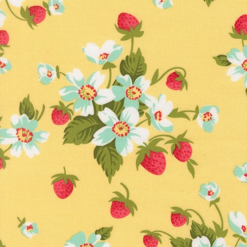 Bloomsberry In Bloom Strawberries & Blossoms Buttermilk 55350 12 Quilting Fabric