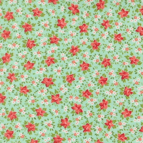 Bloomsberry Marylebone Small Floral Aqua 55353 13 Quilting Fabric