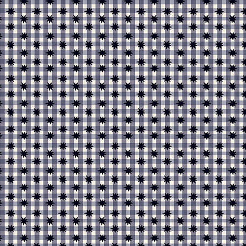 Love and Stitches Meadow Star Gingham Licorice Black 6063/1412 Quilting Fabric