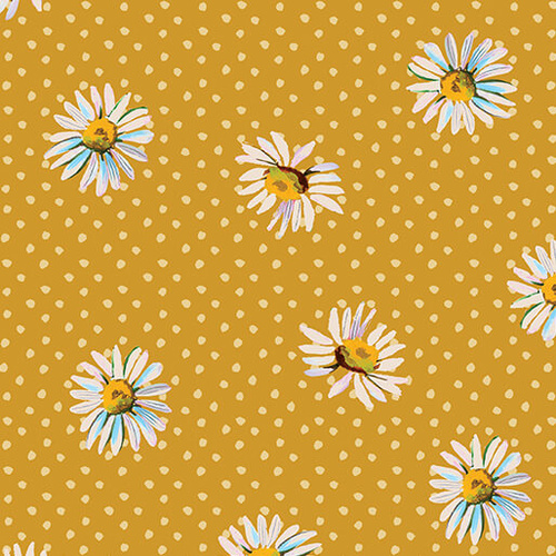 Love and Stitches Daisy Dot Daisies Gold 6063/9734 Quilting Fabric