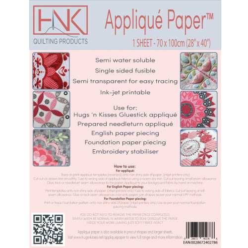 Hugs' n Kisses Appliqué Paper 70cm X 100cm sheet