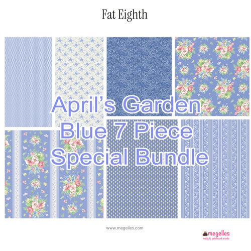 April's Garden Blue 7 Piece FAT EIGHTH Special Bundle