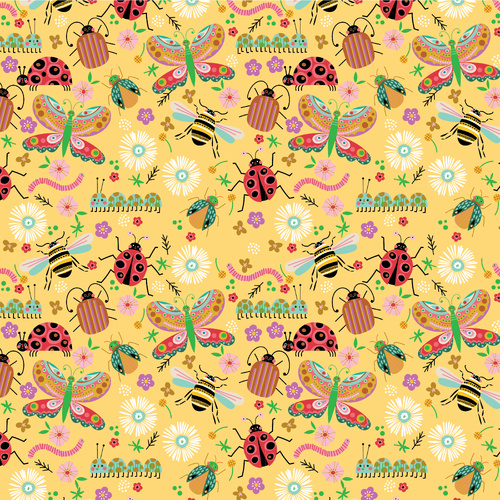 Hey Love Bug Bug Yellow BG25130  Patchwork Fabric