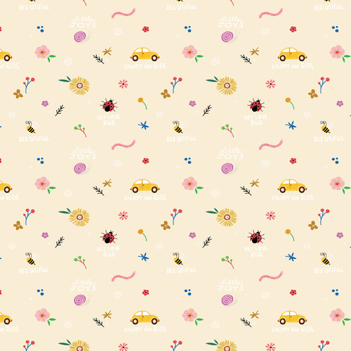 Hey Love Bug Little Joys Natural BG25133 Patchwork Fabric