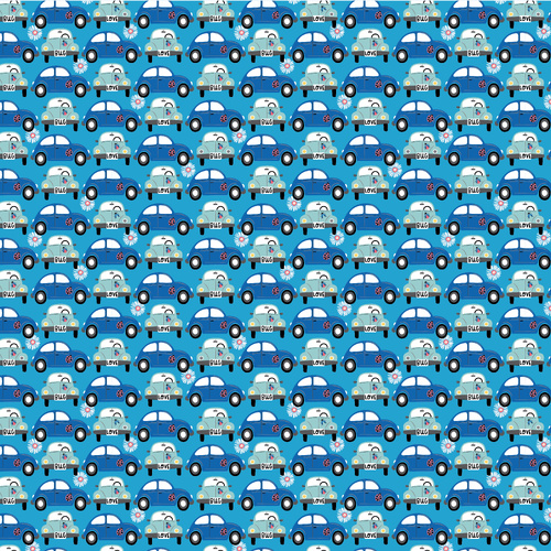 Hey Love Bug Beep Beep Blue BG25138 Patchwork Fabric