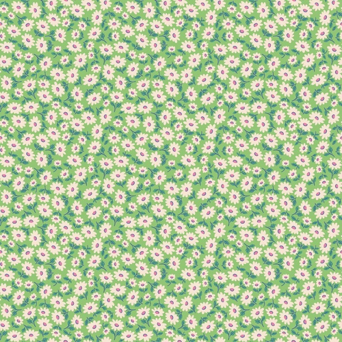 Bluebells & Buttercups Sugar Daisy Floral Mint BL26864 Quilting Fabric
