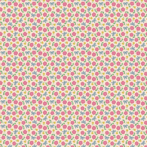 Bluebells & Buttercups Hey Darlin Floral with Bows Bright Pink BL26867 Quilting Fabric
