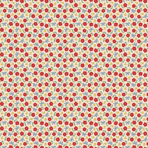 Bluebells & Buttercups Hey Darlin Floral with Bows Red BL26868 Quilting Fabric