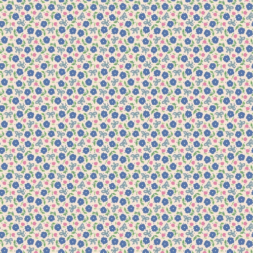 Bluebells & Buttercups Hey Darlin Floral with Bows Periwinkle BL26869 Quilting Fabric