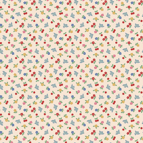Bluebells & Buttercups Cheery Bluebird Birds & Cherries Sky BL26875 Quilting Fabric