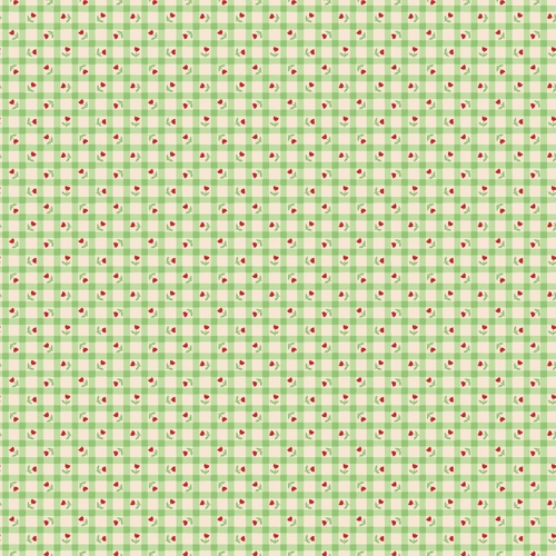 Bluebells & Buttercups Tulip Kisses Gingham with Tulips Mint BL26876 Quilting Fabric