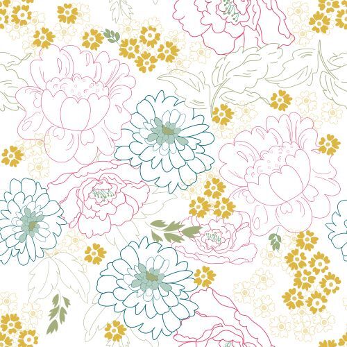 Bloom True Serendipity White BT22114 Quilting Fabric