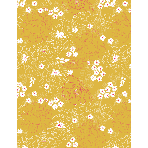 Bloom True Serendipity Yellow BT22115 Quilting Fabric