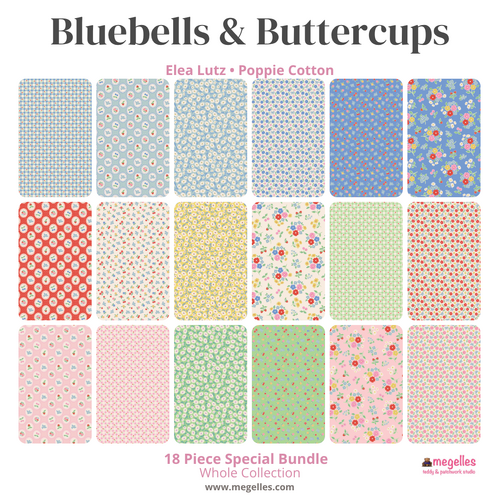 Bluebells & Buttercups Fat Quarter 18 Piece Special Bundle -LAST ONE