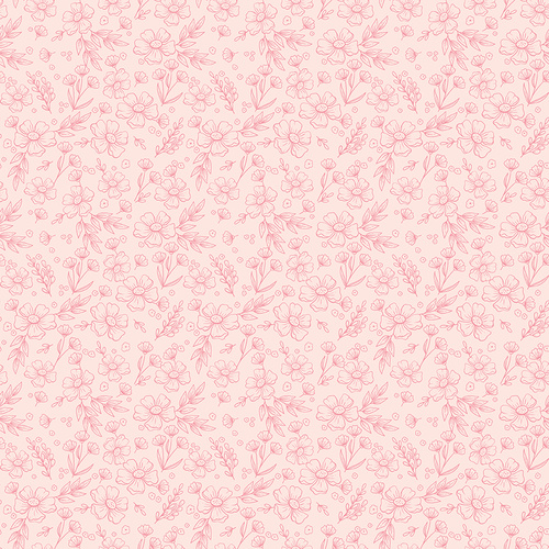 Sweet Pink Delicate Floral C17411-Blush Quilting Fabric 