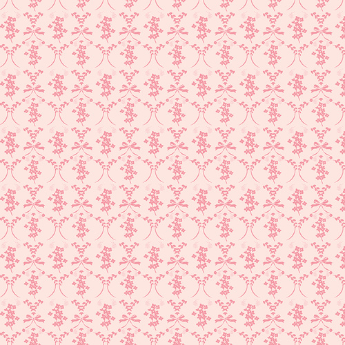 Sweet Pink Flowers & Bows Damask C17412-Blush Quilting Fabric 