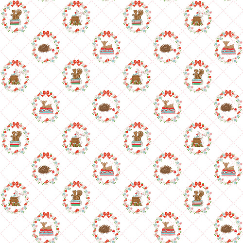 Whimsical Woodland Animals White C17641-WHITE Quilting Fabric