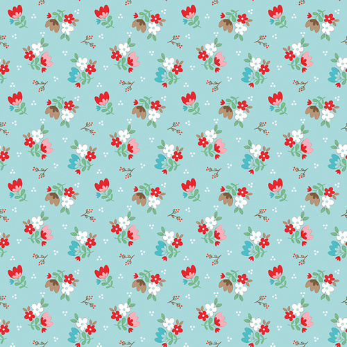 Whimsical Woodland Floral Aqua C17642-AQUA Quilting Fabric