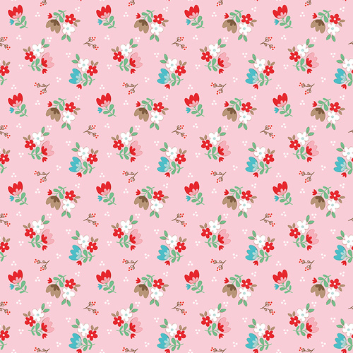 Whimsical Woodland Floral Pink C17642-PINK Quilting Fabric