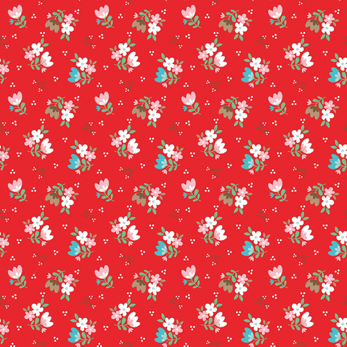 Whimsical Woodland Floral Red C17642-RED Quilting Fabric