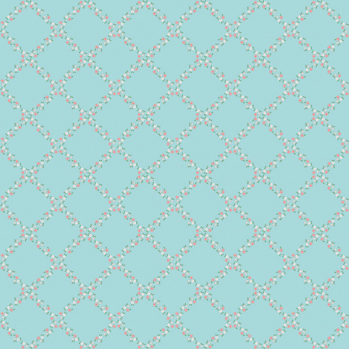 Whimsical Woodland Lattice Aqua C17643-AQUA Quilting Fabric