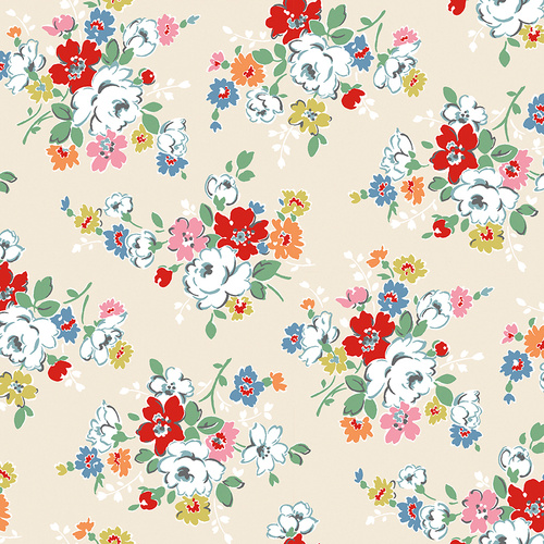 Cath Kidston Signature Collection Clifton Rose Cream C18370-CREAM Quilting Fabric