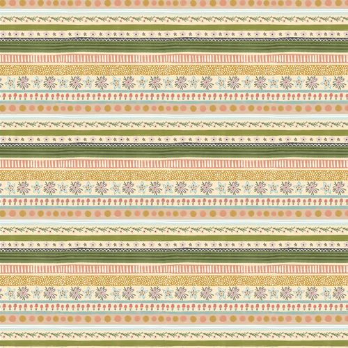 Cottage Charm Garden Stripe Yellow CH24758 Quilting Fabric
